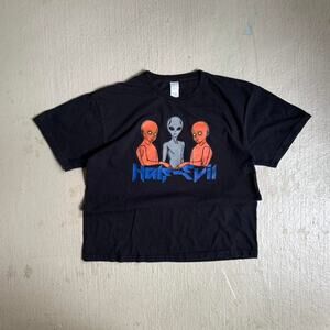 Half Evil Alien Men's XL Black Tee Streetwear